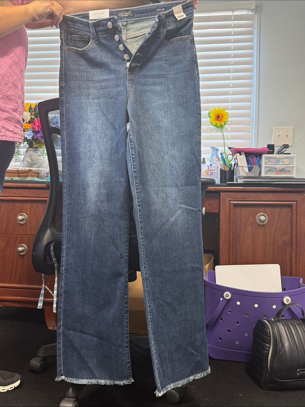 Judy Blue Mid-Dark Wash High-Rise Wide Leg Jeans